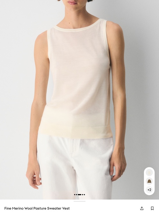 Aritzia Tops - Aritzia Cream Sleeveless Merino Sweater Tank